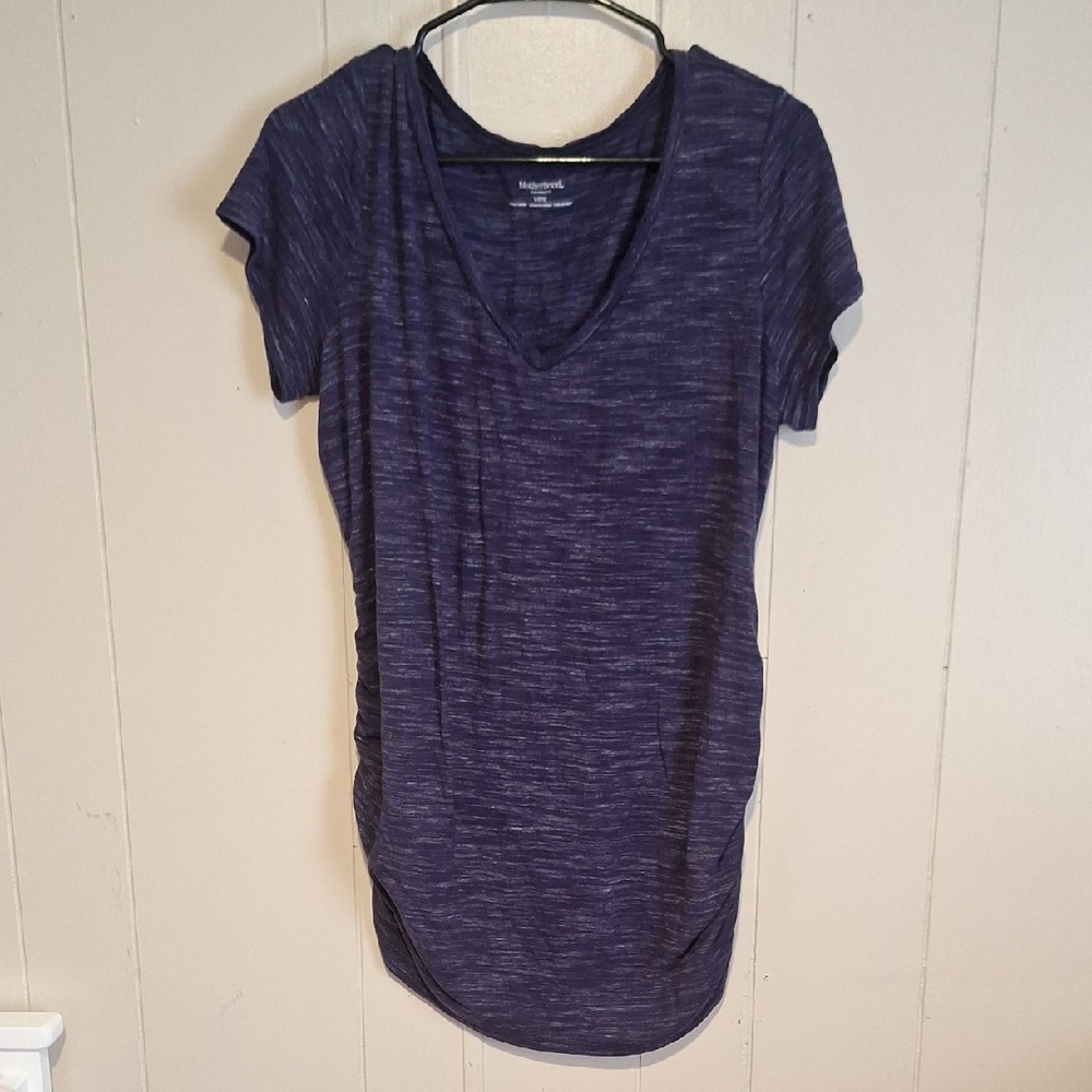 Motherhood Women's Maternity Blue V-Neck Top Size Large